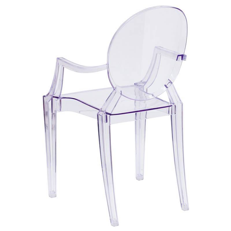 Riverstone Furniture Collection Leather Stacking Side Chair Clear