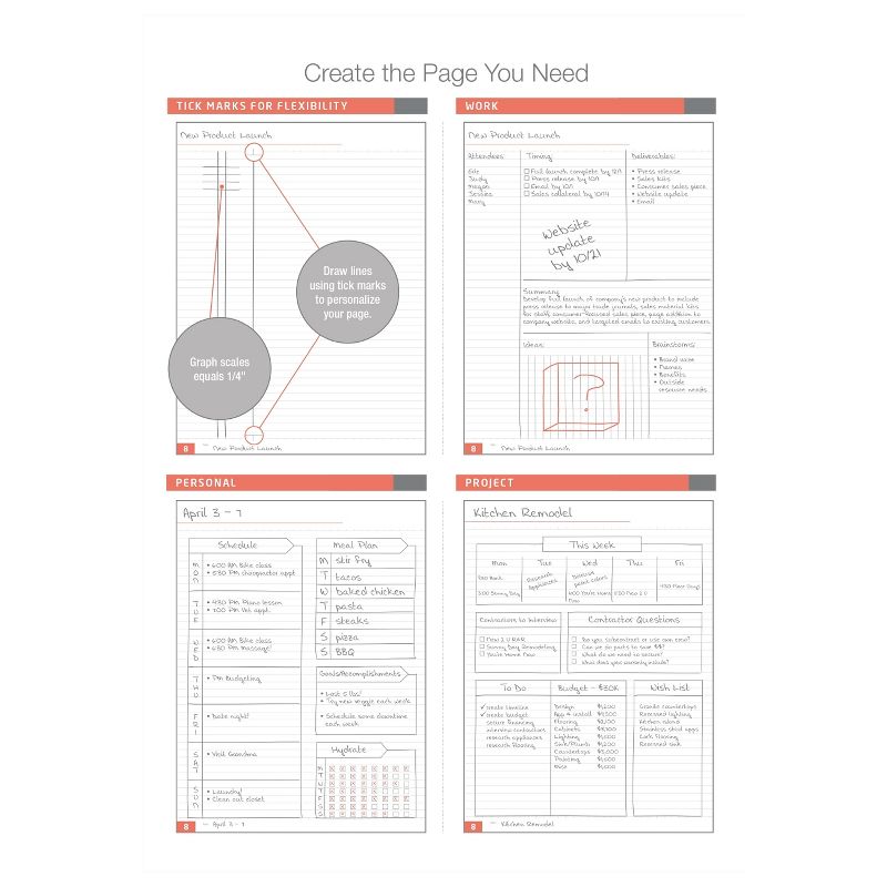 Professional Spiral Subject Notebook Wirebound - Gray - AT - A - GLANCE