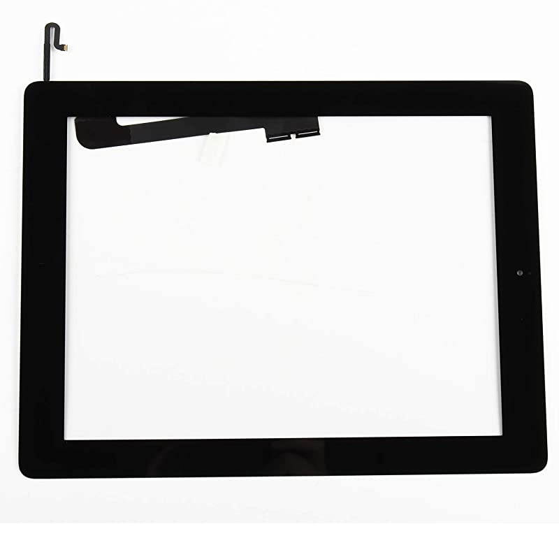 for iPad 4 Screen Replacement Touch Screen for iPad 4 4rd Gen A1458 A1459 A1460 Digitizer Glass Sensor Assembly Repair Parts KitsInclude Home ButtonAdhesiveTempered Glass Black