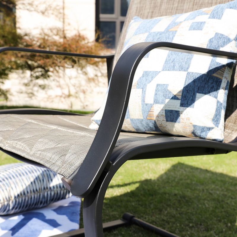 4pc Conversation Steel Patio Seating Sets Gray - Lokatse