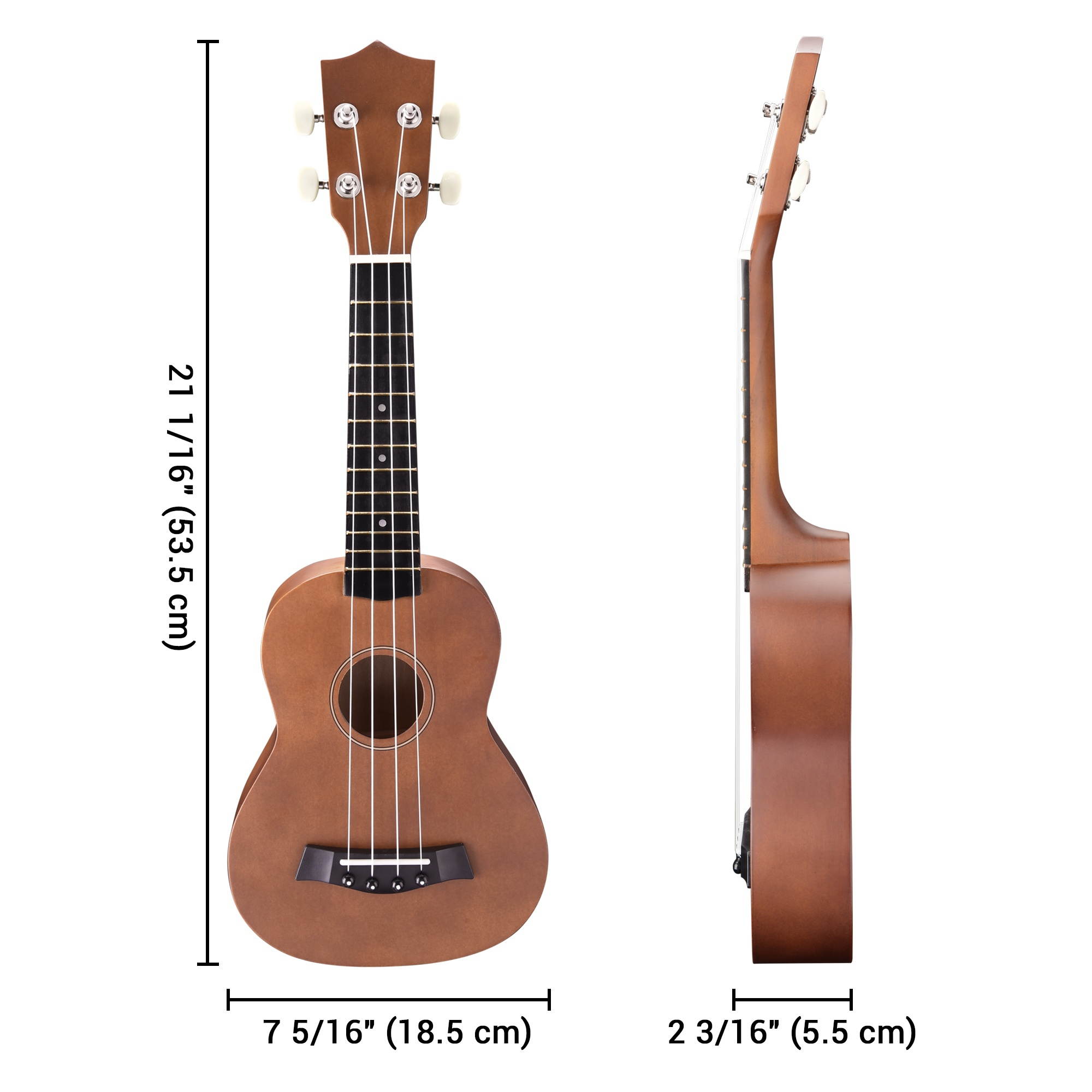 Yescom 21" Soprano Ukulele Hawaii Instrument 12 Frets for Beginners Gig Bag Show Party