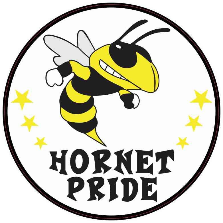StickerTalk Hornet Pride Vinyl Mascot Sticker, 5 inches by 5 inches