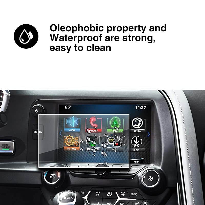 Screen Protector for 20142019 Chevrolet Corvette MyLink Center Control Touch Screen Car Navigation Display Glass Protective Film AntiExplosion Reduce Fingerprint 8inch