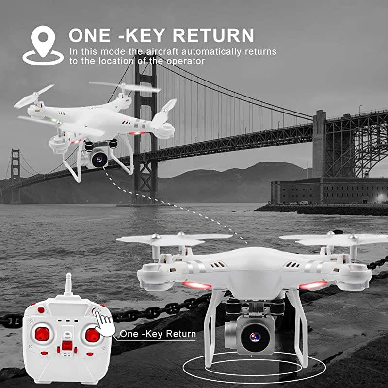Drone,WiFi 4K HD Camera Live Video Quadcopter with Altitude Hold, Gravity Sensor Function, RTF and Easy to Fly for Beginner (Drone)
