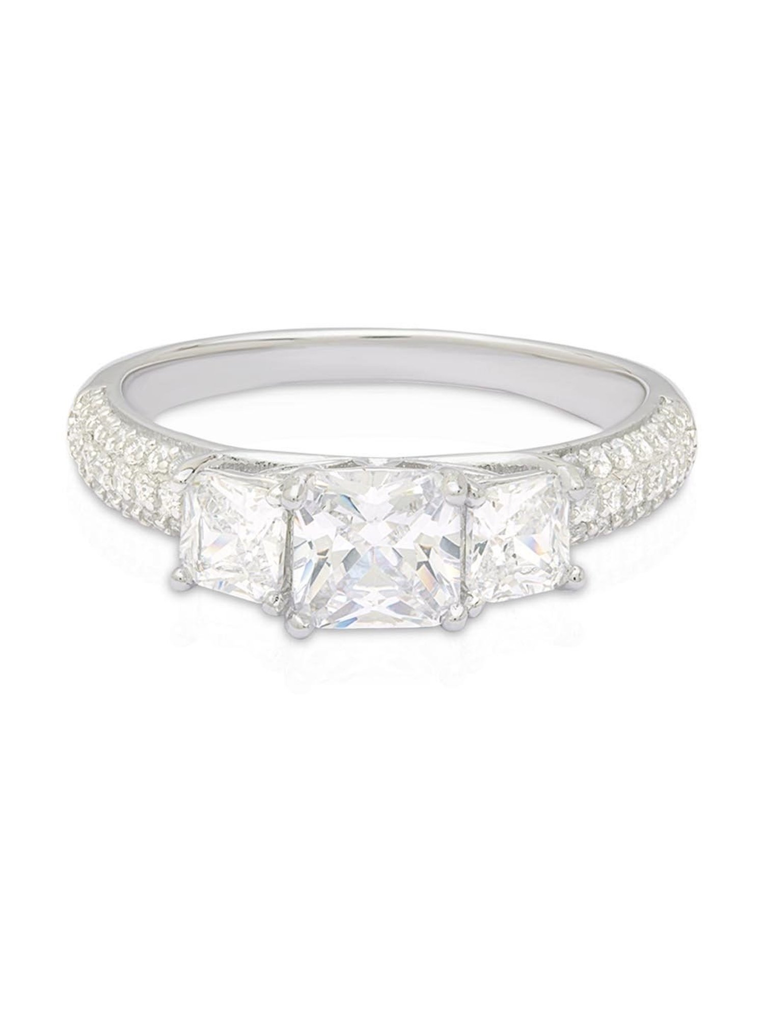 Anayra 92.5 Sterling Silver Sparkling Ring for Women