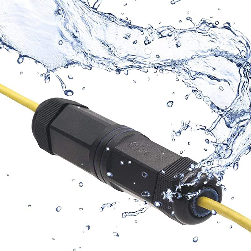 2Pack IP67 Waterproof RJ45 CAT6CAT5ECAT5 Female to Female Coupler Connector Shielded 8Pin for Ethernet LAN Cable