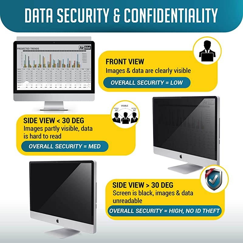 23 inch Computer Privacy Screen Filter for Widescreen Computer Monitor - 16:9 Aspect Ratio - Premium Gold - Reversible Anti-Glare Protector - Privacy for Data Confidentiality by