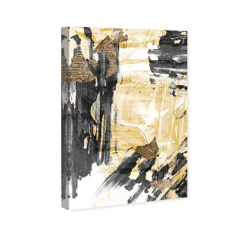 15" x 10" Dias De Amarillo Abstract Unframed Canvas Wall Art in Black - Oliver Gal