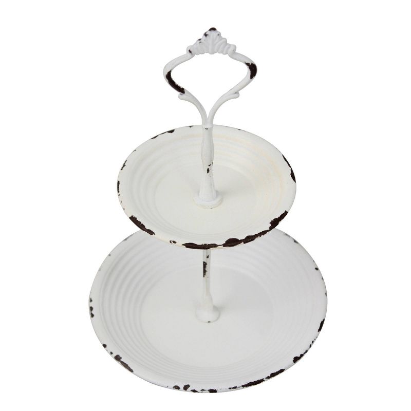 2-Tier Tray Rustic White - Stonebriar Collection
