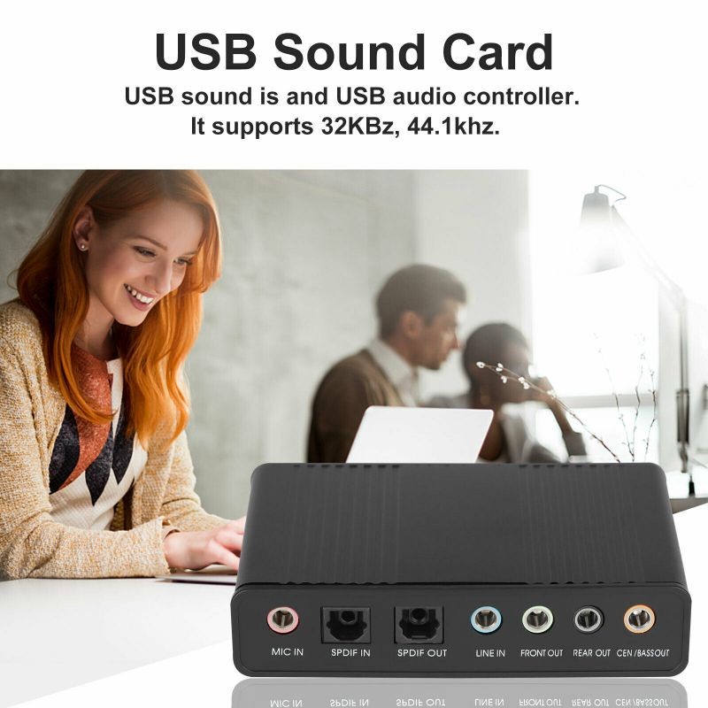 6 Channel 5.1 Optical SPDIF Sound Card USB Audio Output Adapter External for PC
