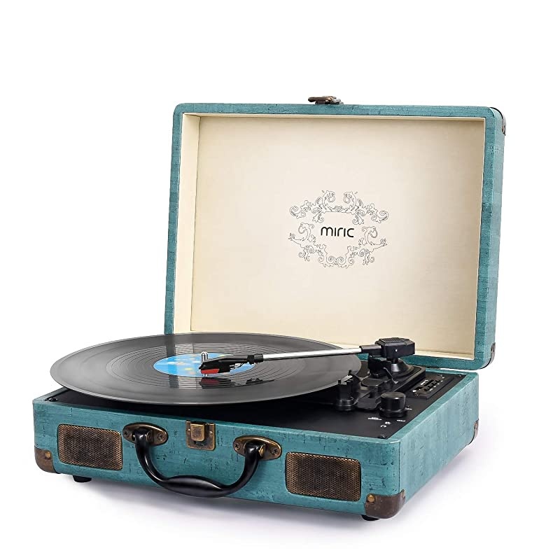 Record Player  Portable Record Player with Speakers 3 Speed BeltDrive Vinyl Turntable Record Player Suitcase for 71012inch Vinyl Records Support USBSD Vinyl Player
