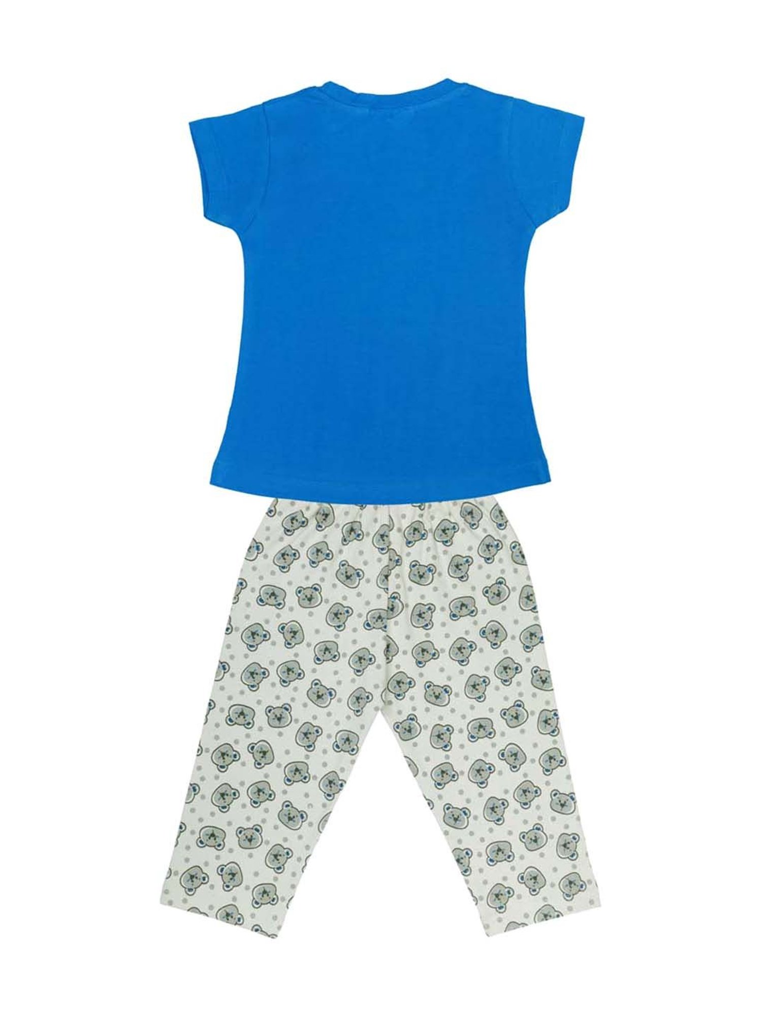 Todd N Teen Kids Blue & Pink Cotton Printed T-Shirt & Capris - Pack of 2