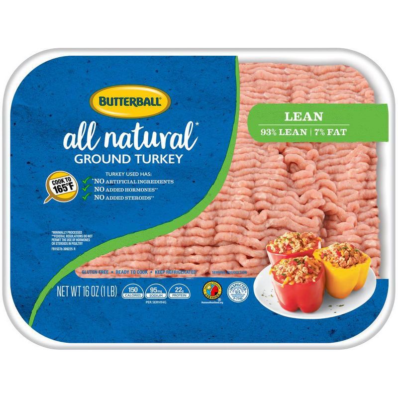 Butterball All Natural Fresh 93/7 Ground Turkey - 1lb