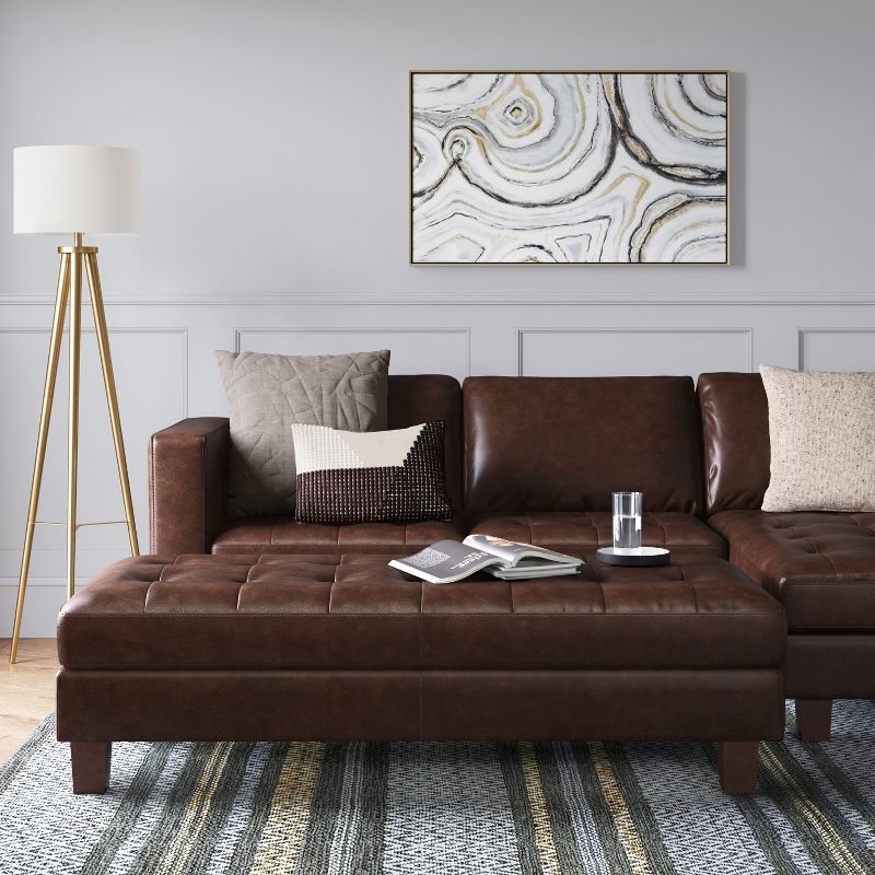 Edgemere Sectional Sofa and Large Ottoman Faux Leather Brown - Project 62™