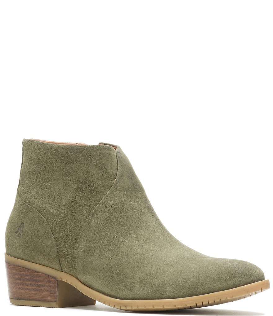 Hush Puppies Sienna Suede Block Heel Booties
