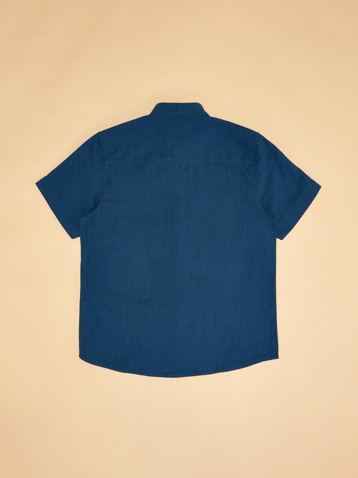 Mothercare Kids Blue Cotton Self Pattern Full Sleeves Shirt