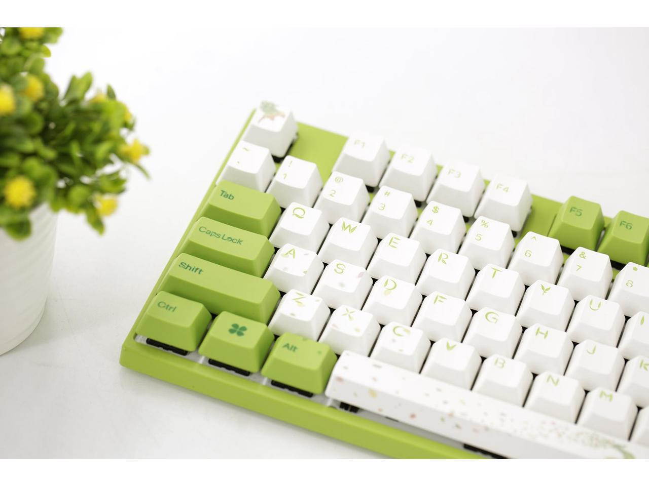 Varmilo VA87M Forest Fairy TKL Gaming Mechanical Keyboard Cherry MX Blue Switch 87 Keys Dye Sub PBT Keycaps NKRO Detachable USB Wired Green and White