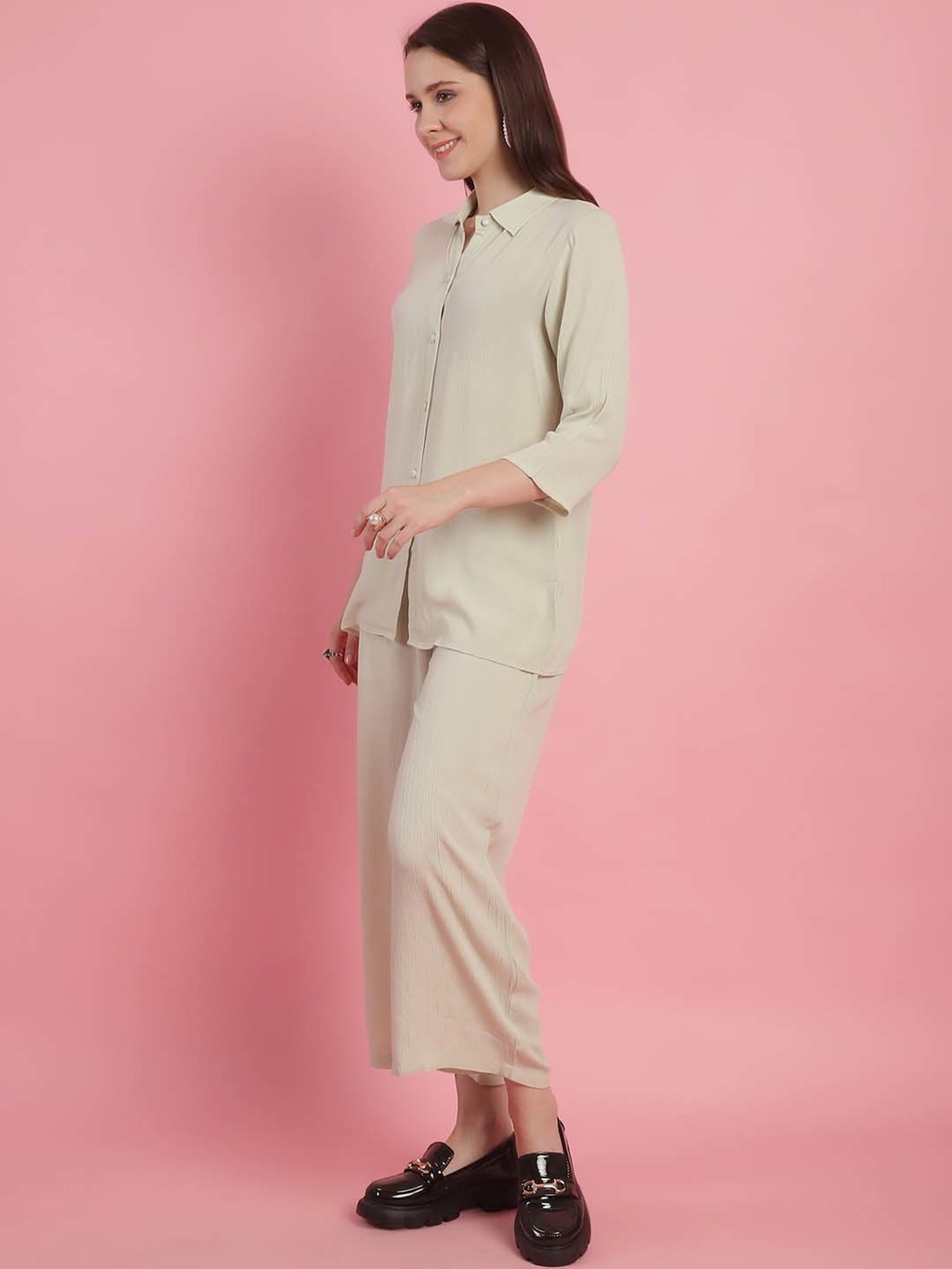 Melon by PlusS Blue Printed Shirt Pant Set