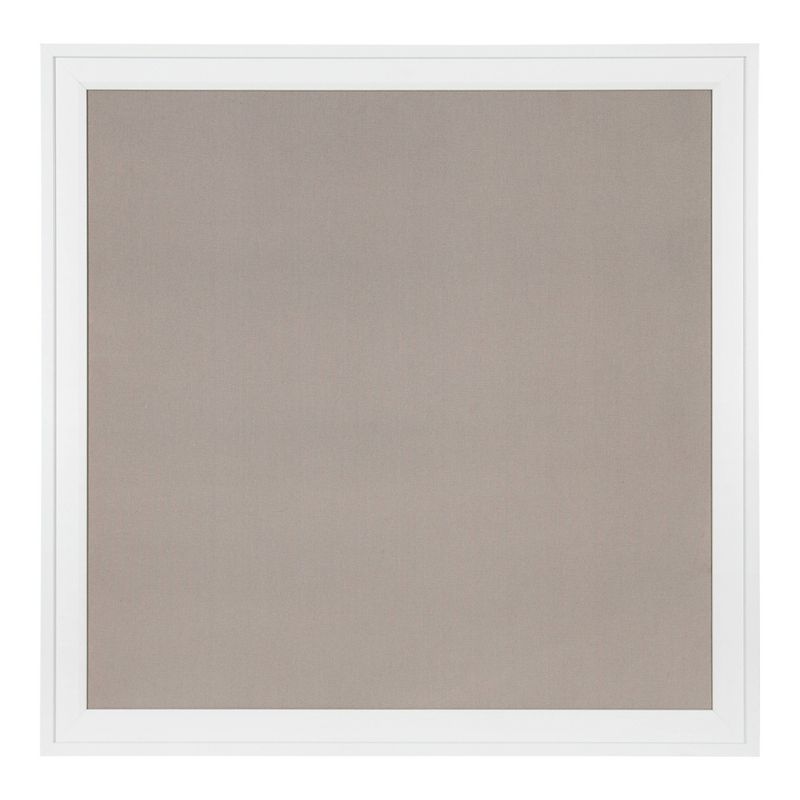 31.5" x 31.5" Bosc Framed Linen Fabric Pinboard Gray/White - DesignOvation