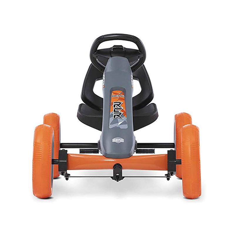 BERG Reppy Racer Kids Pedal Go Kart Ride On Toy with Axle Steering and Bucket Seat, Gray & Orange