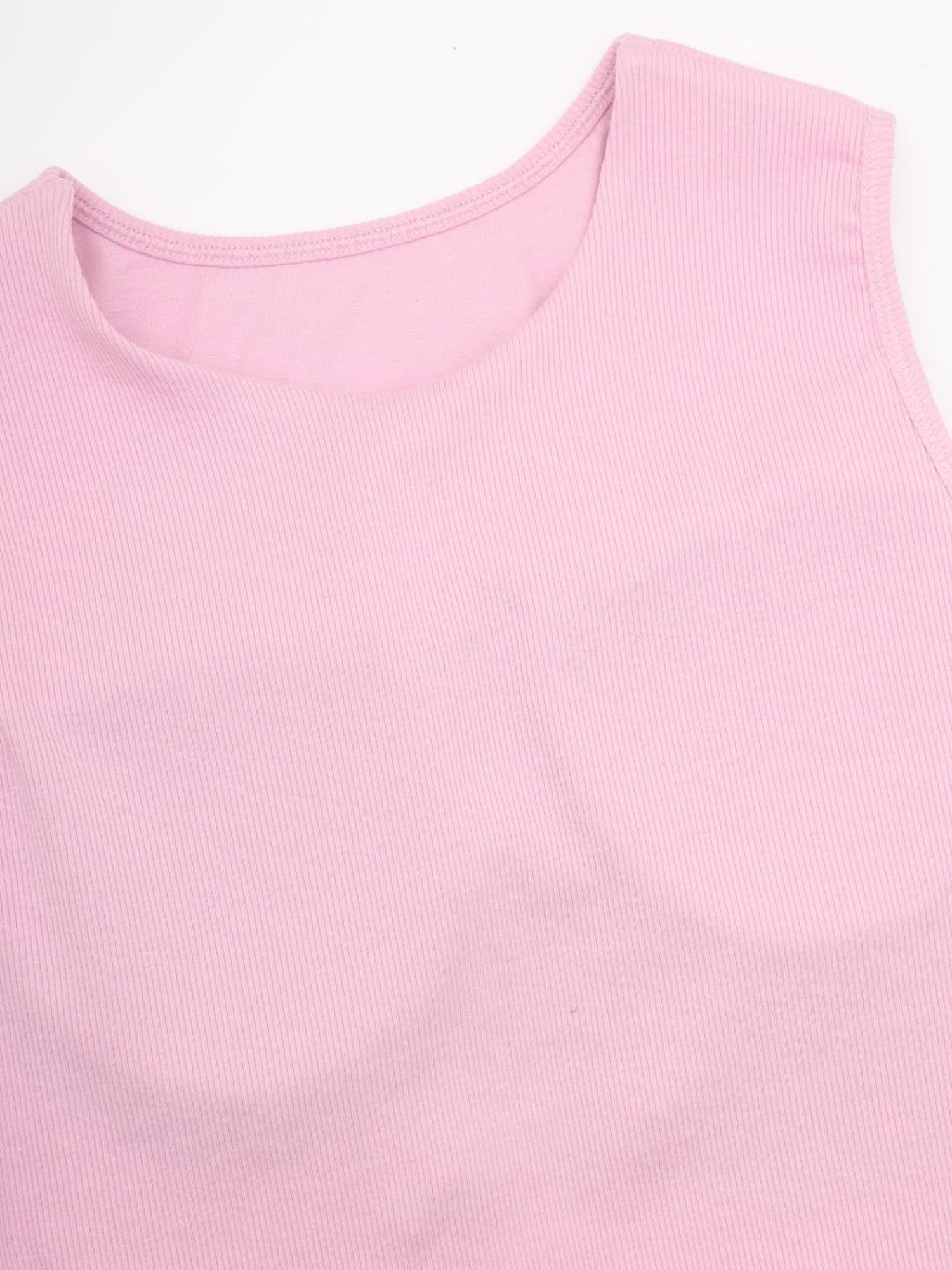 Enamor Fondant Pink Cotton Sports Crop T-Shirt