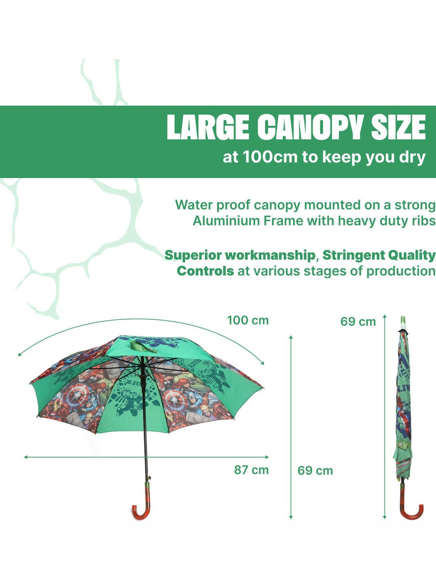 Citizen Green Printed Free Size Umbrella