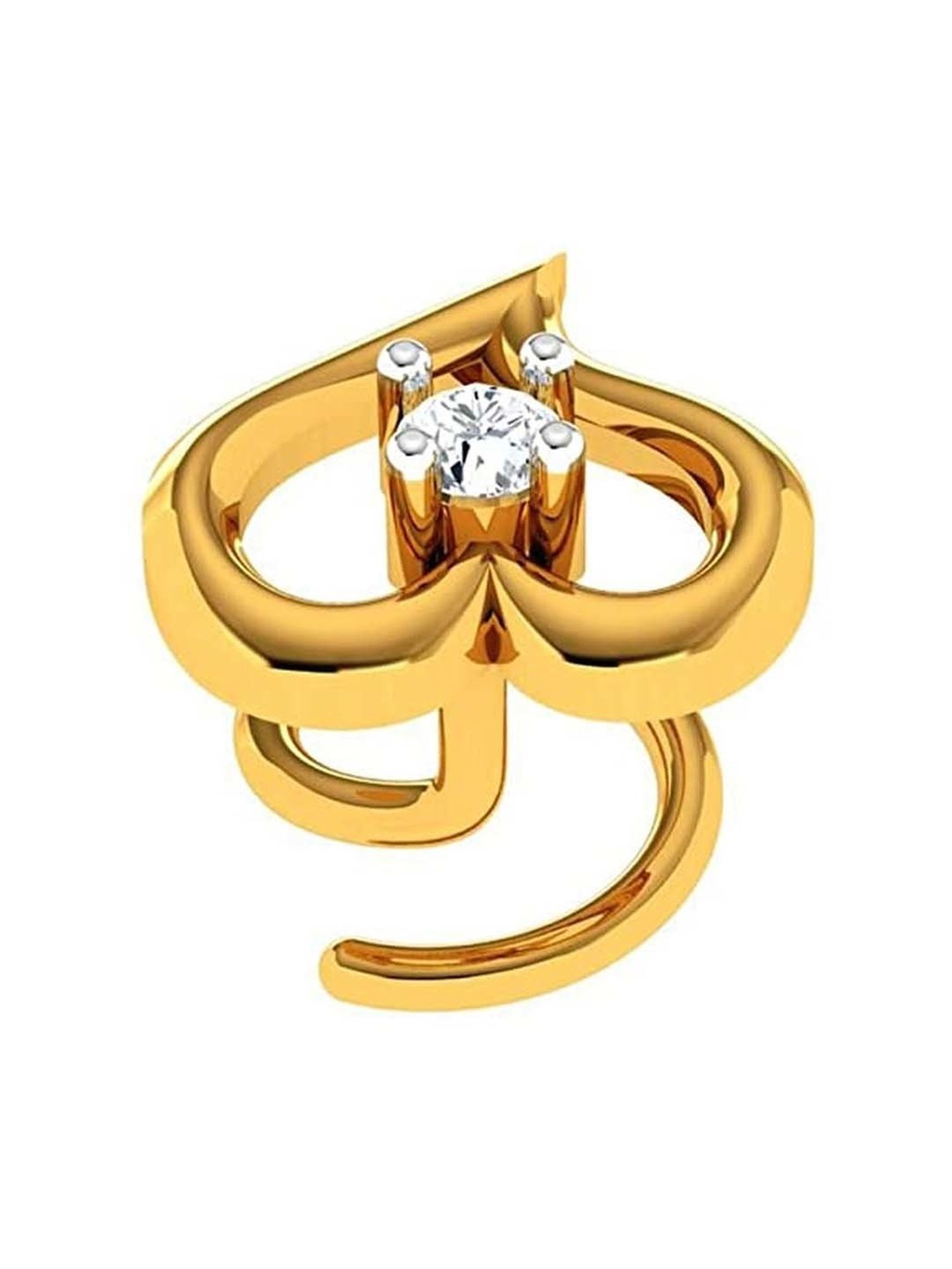 P.C. Chandra Jewellers 22k Gold Yellow Nosepin