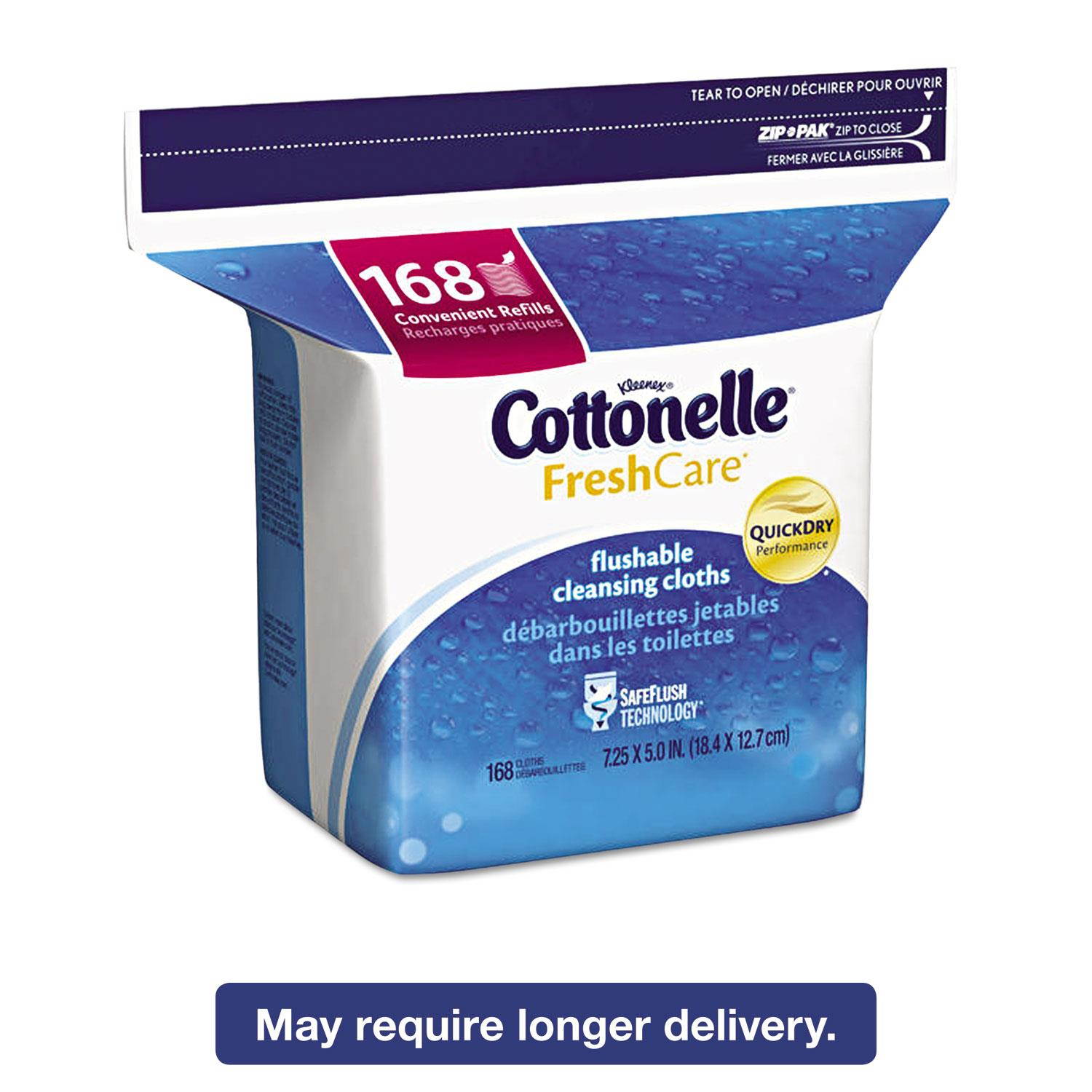 KIMBERLY CLARK Fresh Care Flushable Cleansing Cloths White 5x7 1/4 168/Pack 8