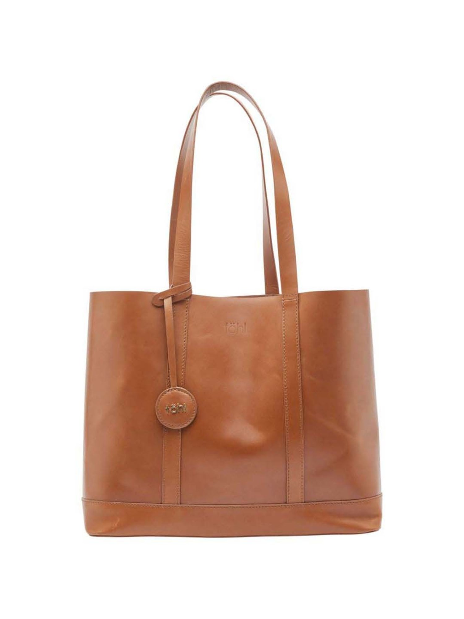 Tohl Down to Earth Tan Solid Medium Tote Handbag with pouch