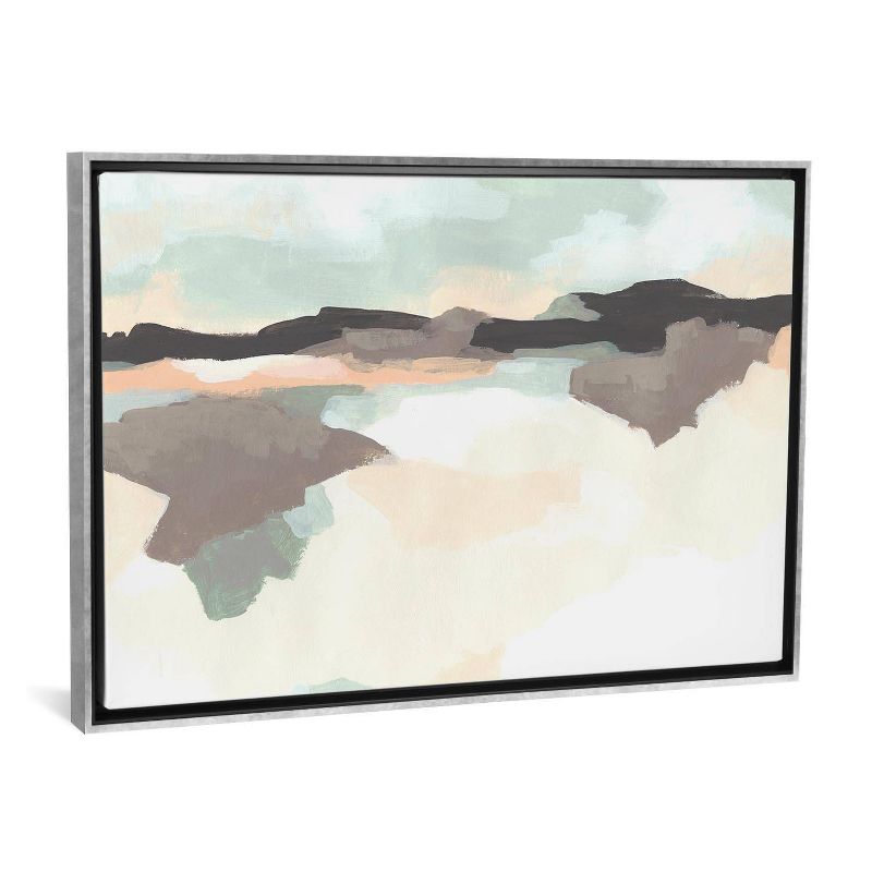 40" x 26" Dreaming Fields by June Erica Vess Framed Canvas Print Silver - iCanvas