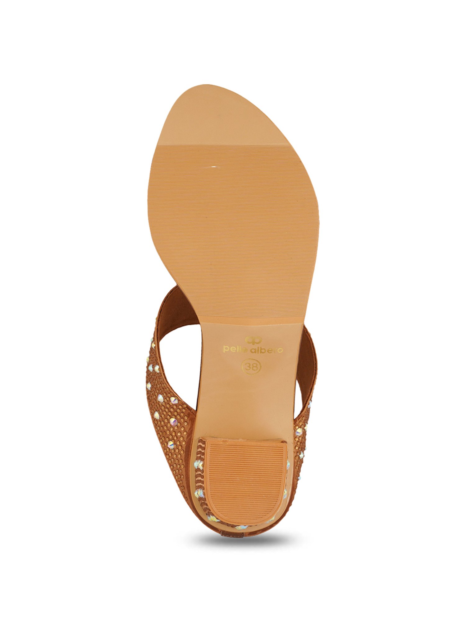 Pelle Albero Women's Antique Gold Toe Ring Sandals