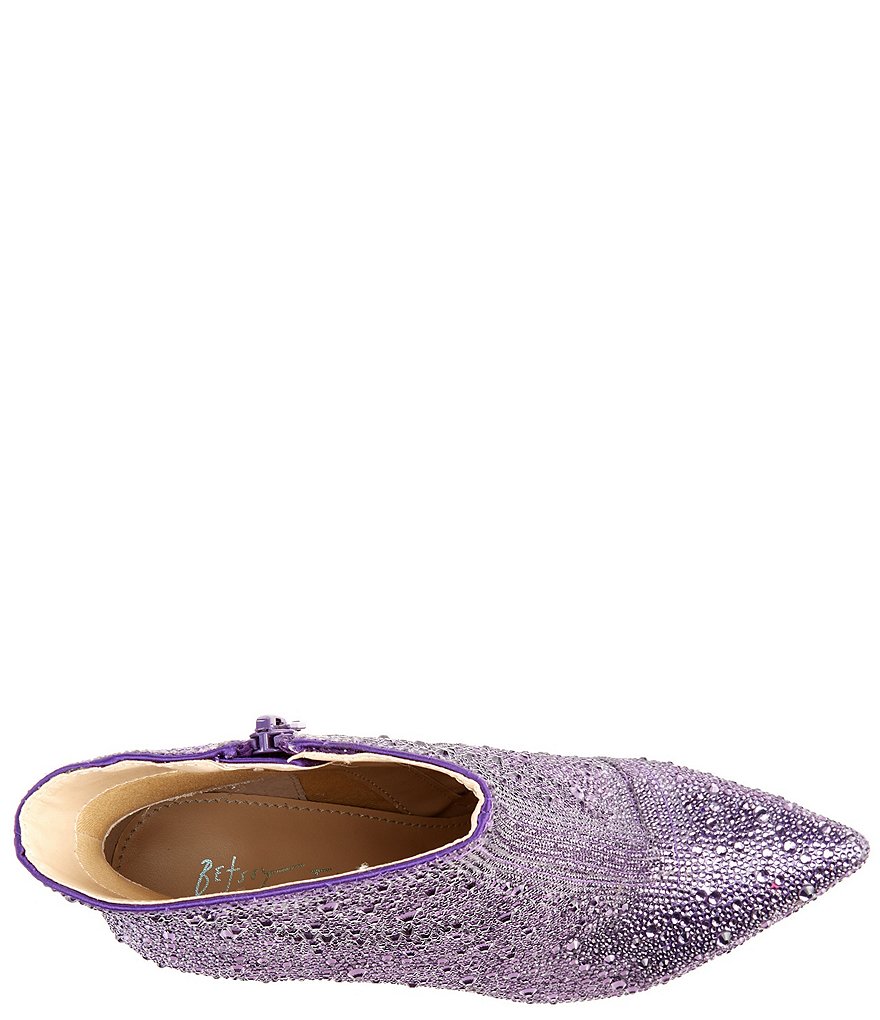 Blue by Betsey Johnson Cady Rhinestone Embellished Block Heel Booties