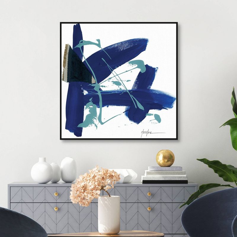 35" x 35" Baby Blues by Dan Houston Framed Canvas Art Print - Masterpiece Art Gallery