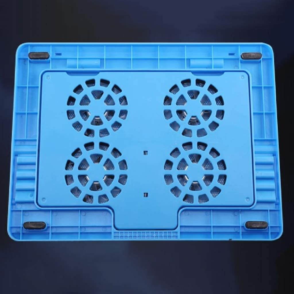 XIAOLI Notebook Cooler 15.6"-17" Laptop Cooler Cooling Pad Slim Portable USB Powered (4 Fans) Adjustable Mount Stand, Black/Blue/White Laptop Cooler pad (Color : Blue)