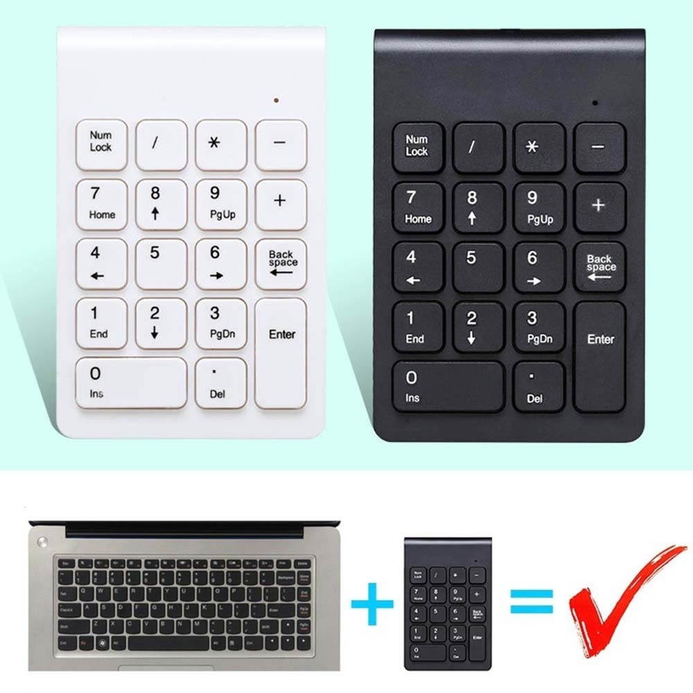 Zgeer 2.4G Mini Ultra-Thin Wireless 18 Keys Number Pad Numeric Keypad Digital Keyboard