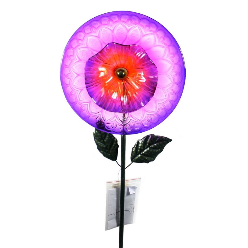 Home & Garden 31.0" English Rose Stake Violet Garden Accent Regal Art & Gift  -  Decorative Garden Stakes