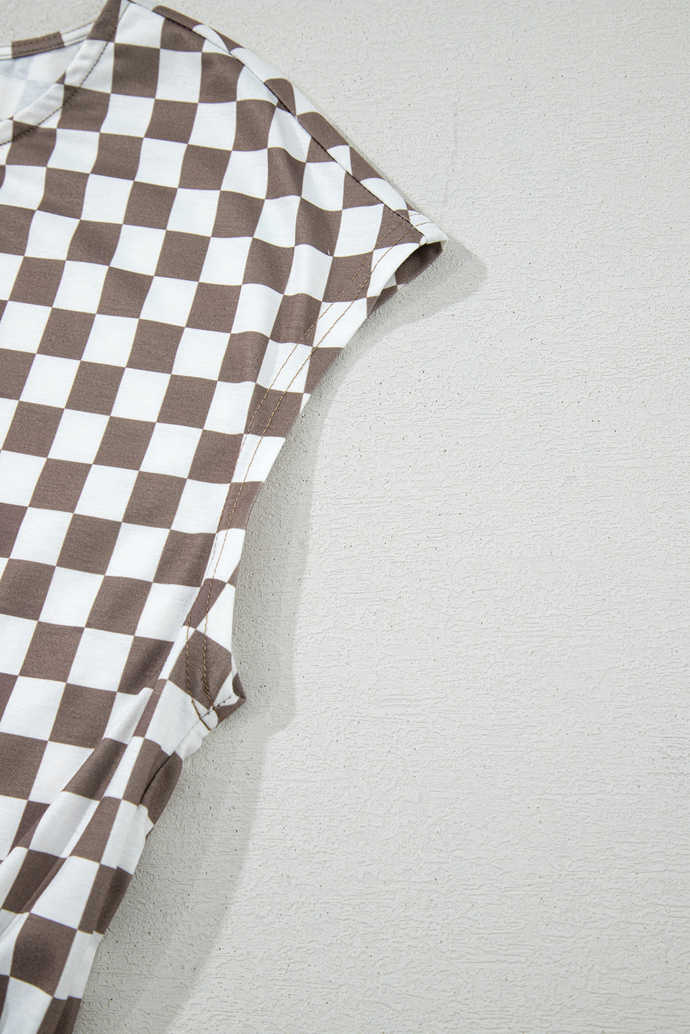 Gray Textured Wide Leg Overall with Pockets