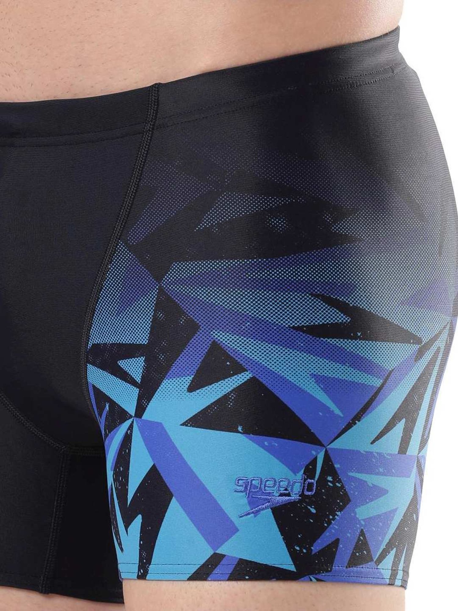Speedo Shine Blue Regular Fit Printed Swim Shorts