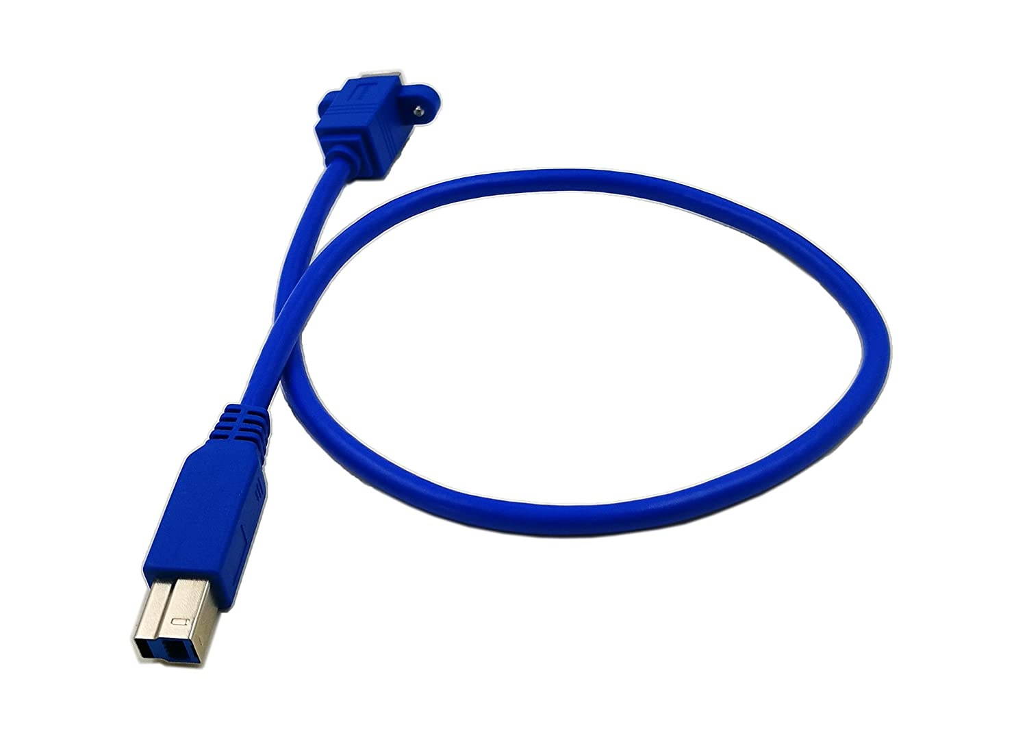 CGTime 20" Panel Mount USB 3.0 B Female To USB B Male Extension Cable with screws(Blue)
