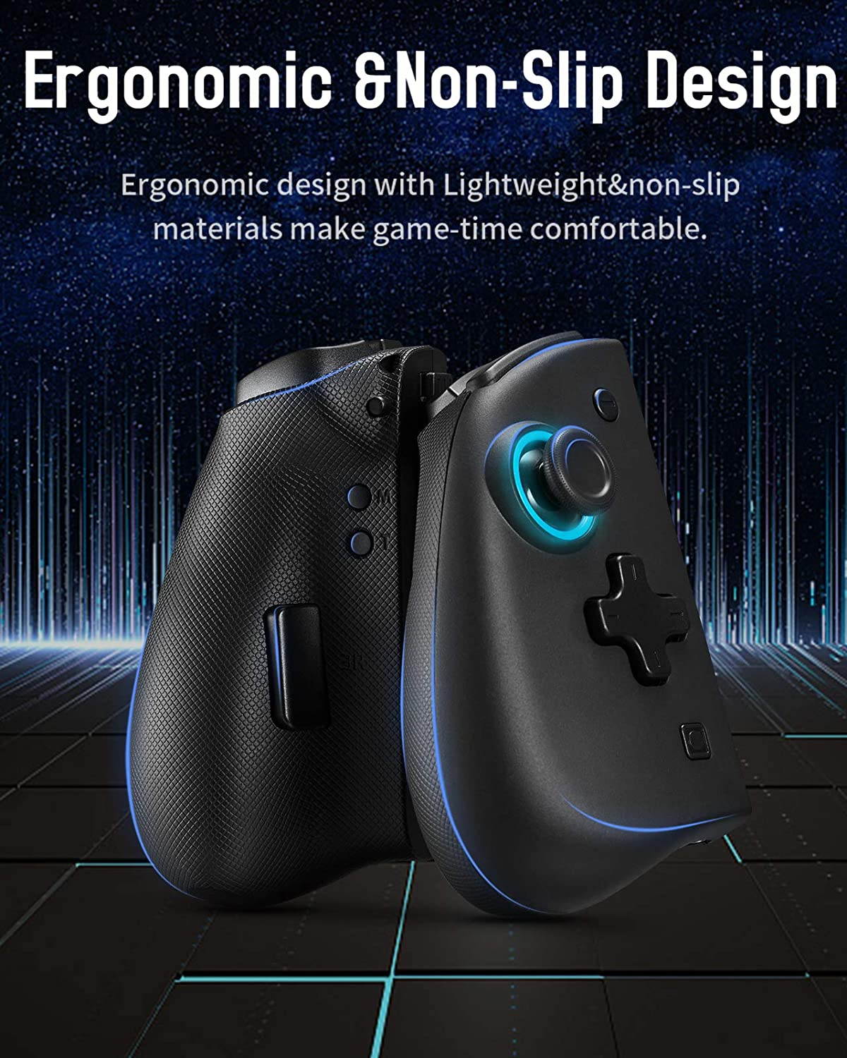 Joy Pad Controller for Switch, Wireless Joy Con Replacement Switch Controller 8 Colors Adjustable LED Joypad Controller with Back Map Button/Turbo/Dual Shock/Motion Control (Update Version)