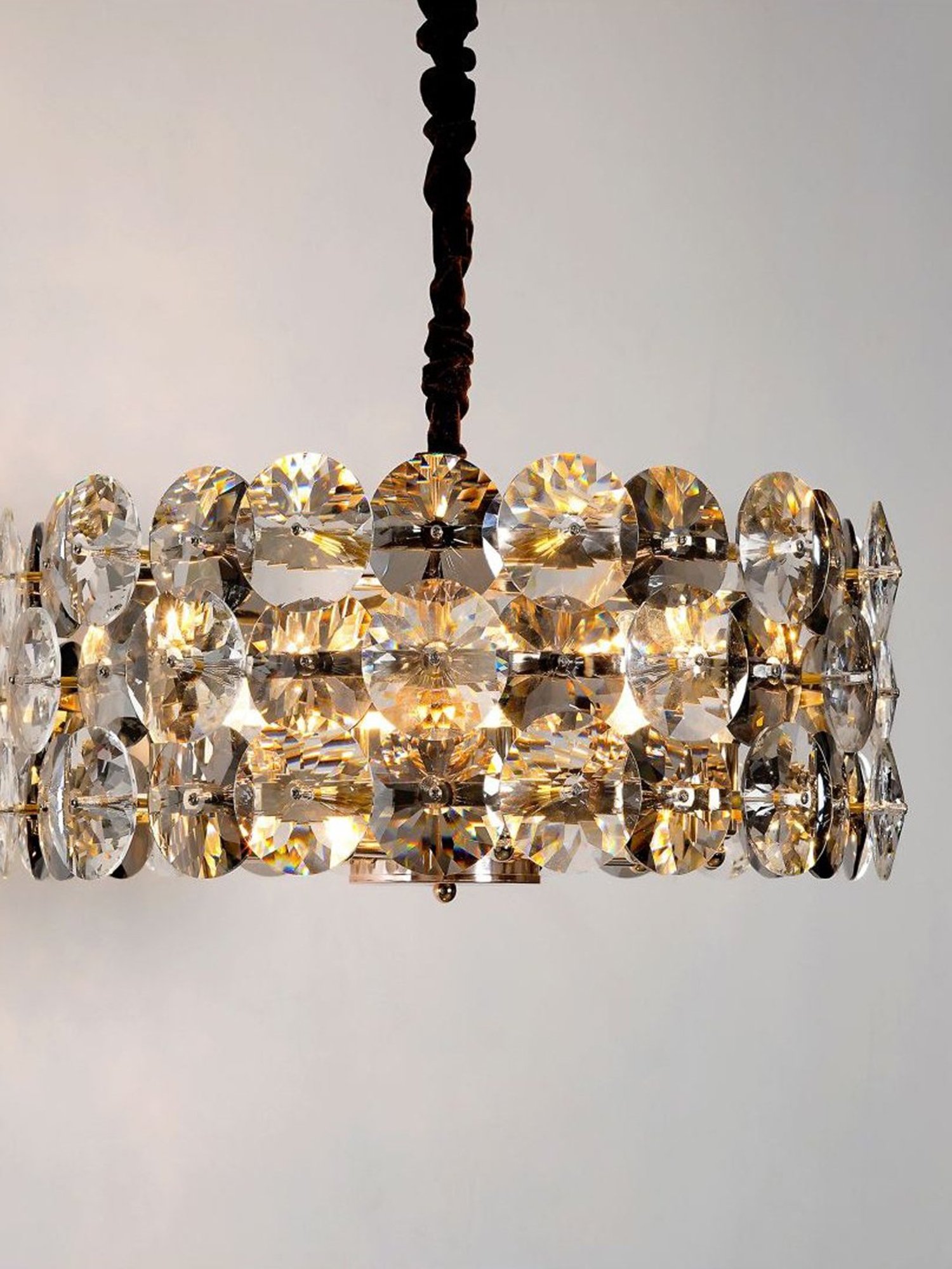 Kapoor Lamp Shades Rose Gold & Smoke Crystal Palazzo 12 Light Contemporary Chandelier