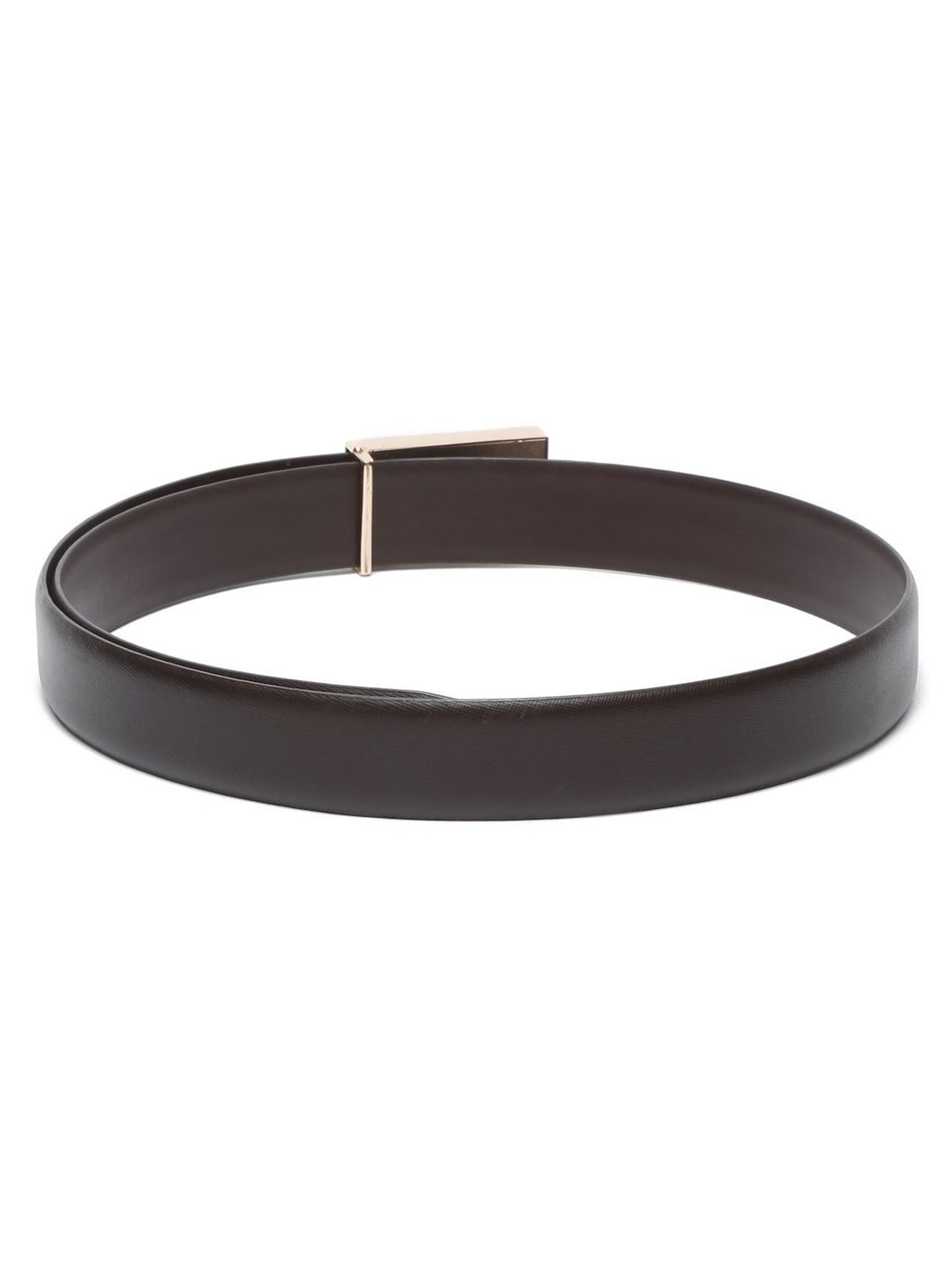 Louis Stitch Brown Textured Leather Formal Belt for Men