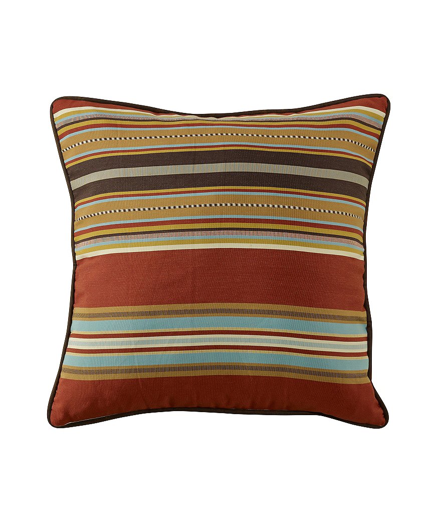 HiEnd Accents Calhoun Serape-Striped & Faux-Suede Euro Sham