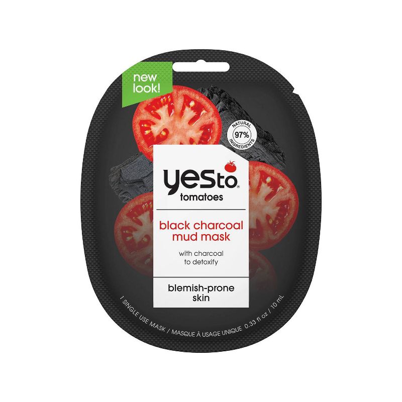 Yes To Tomatoes Detoxifying Black Charcoal Mud Mask - 0.33 fl oz