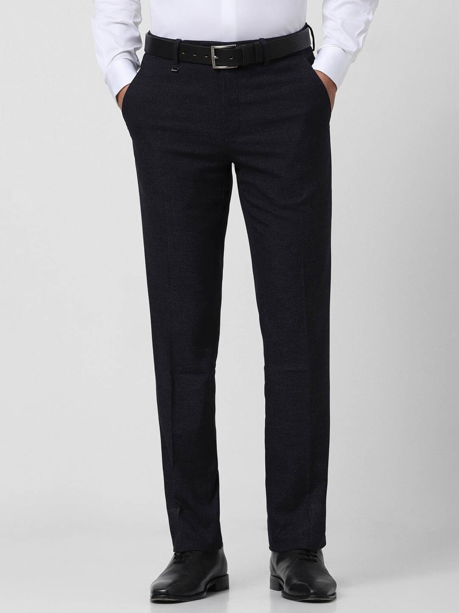 Van Heusen Navy Slim Fit Texture Trousers