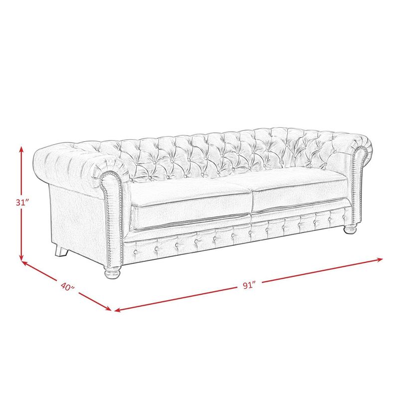 2pc Fallon Faux Leather Living Room Set Dark Brown - Picket House Furnishings