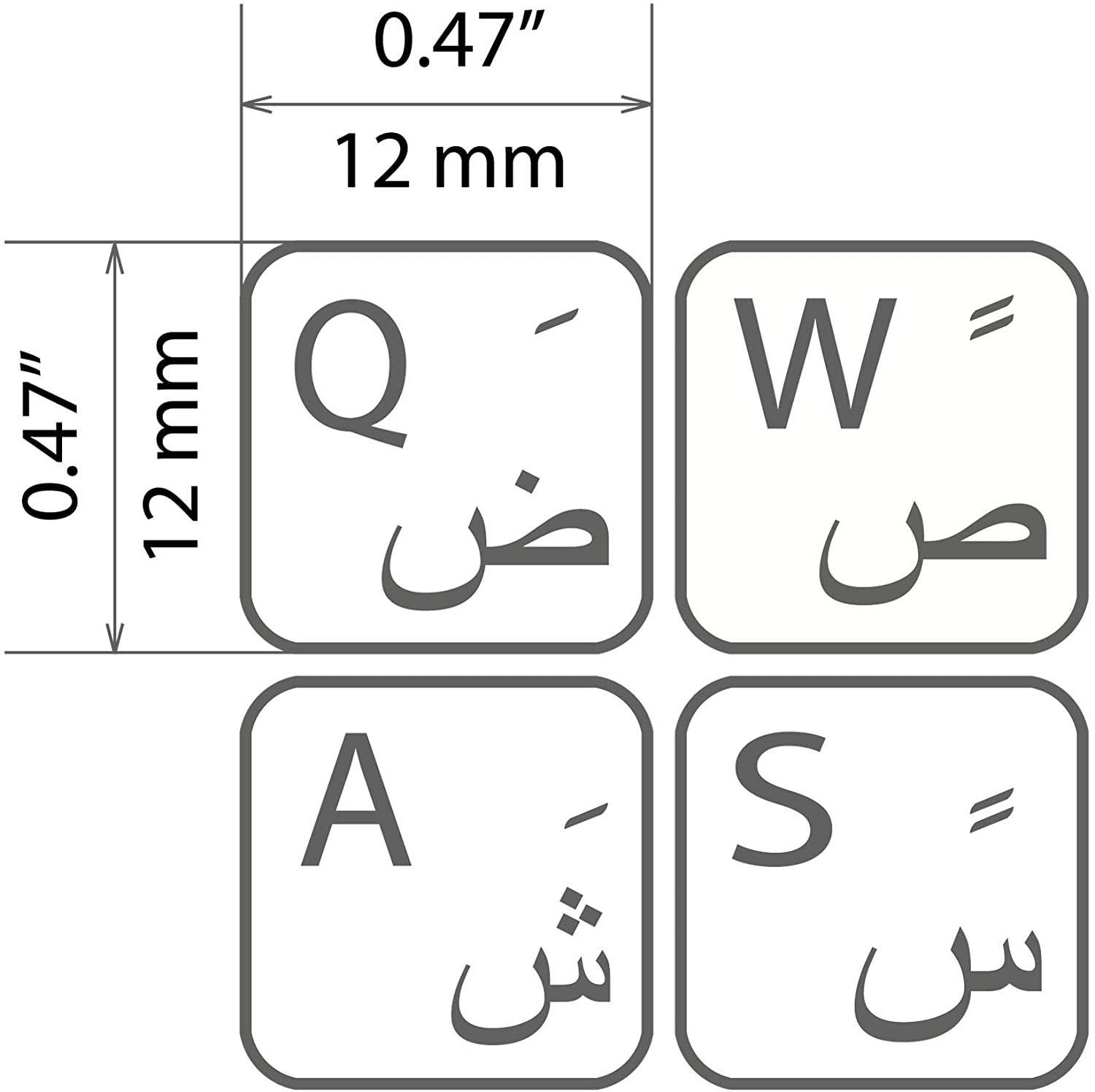Hebrew Keyboard Stickers Replacement White/Orange Lettering Black Background for MacBook Air Pro Computer Laptop Desktop PC Mac English Ergonomic, Unit Size: 0.47x0.47 (Matte)