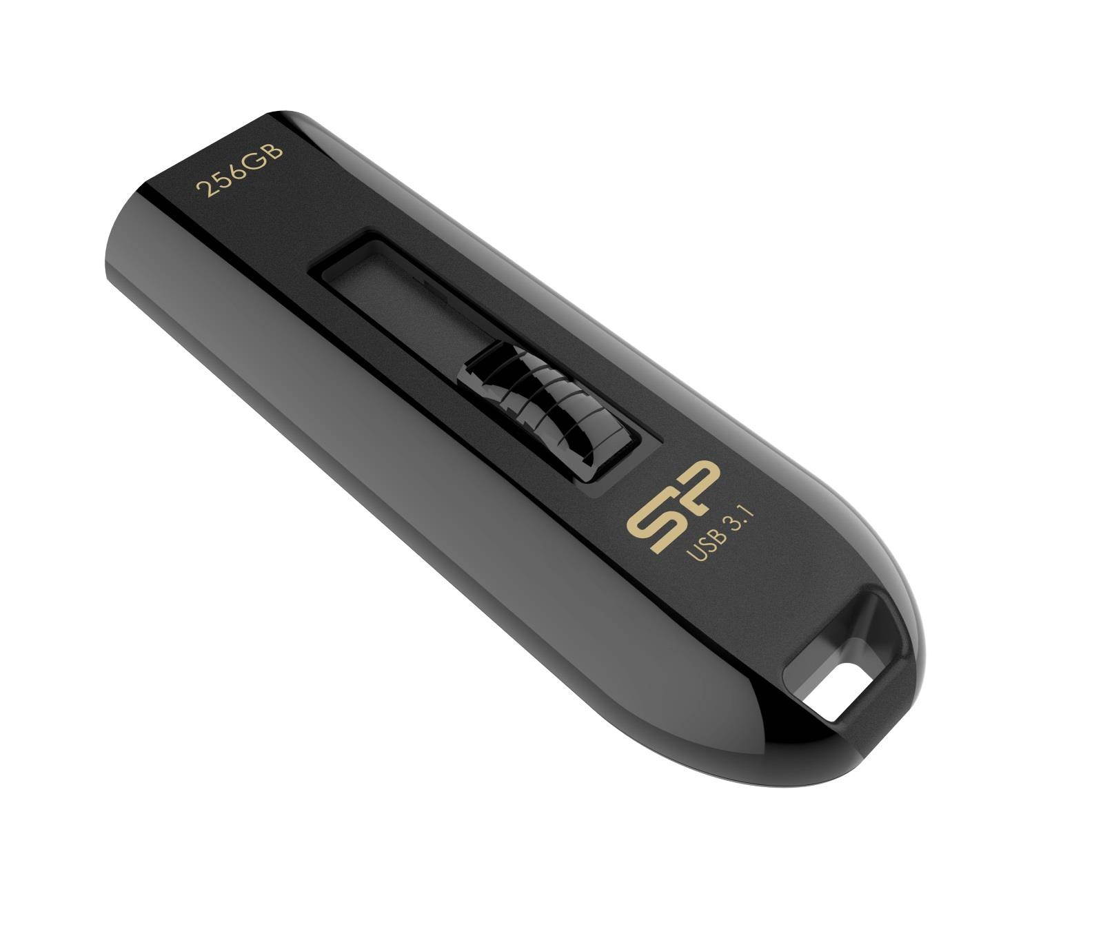 Silicon Power 256GB Blaze B21 USB3.1 Flash Drive Black With Sliding USB Connector Model SP256GBUF3B21V1K