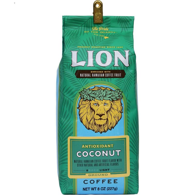 Lion Coffee Coconut Antioxidant Rich Medium Roast Ground Coffee - 7oz