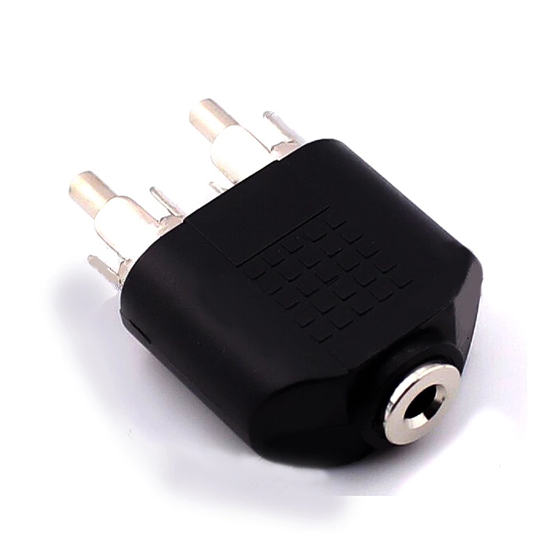 1pcs Dual RCA to 3.5mm Jack Adapter Lotus Head 3.5mm Female to RCA Male Audio Connector Adapters